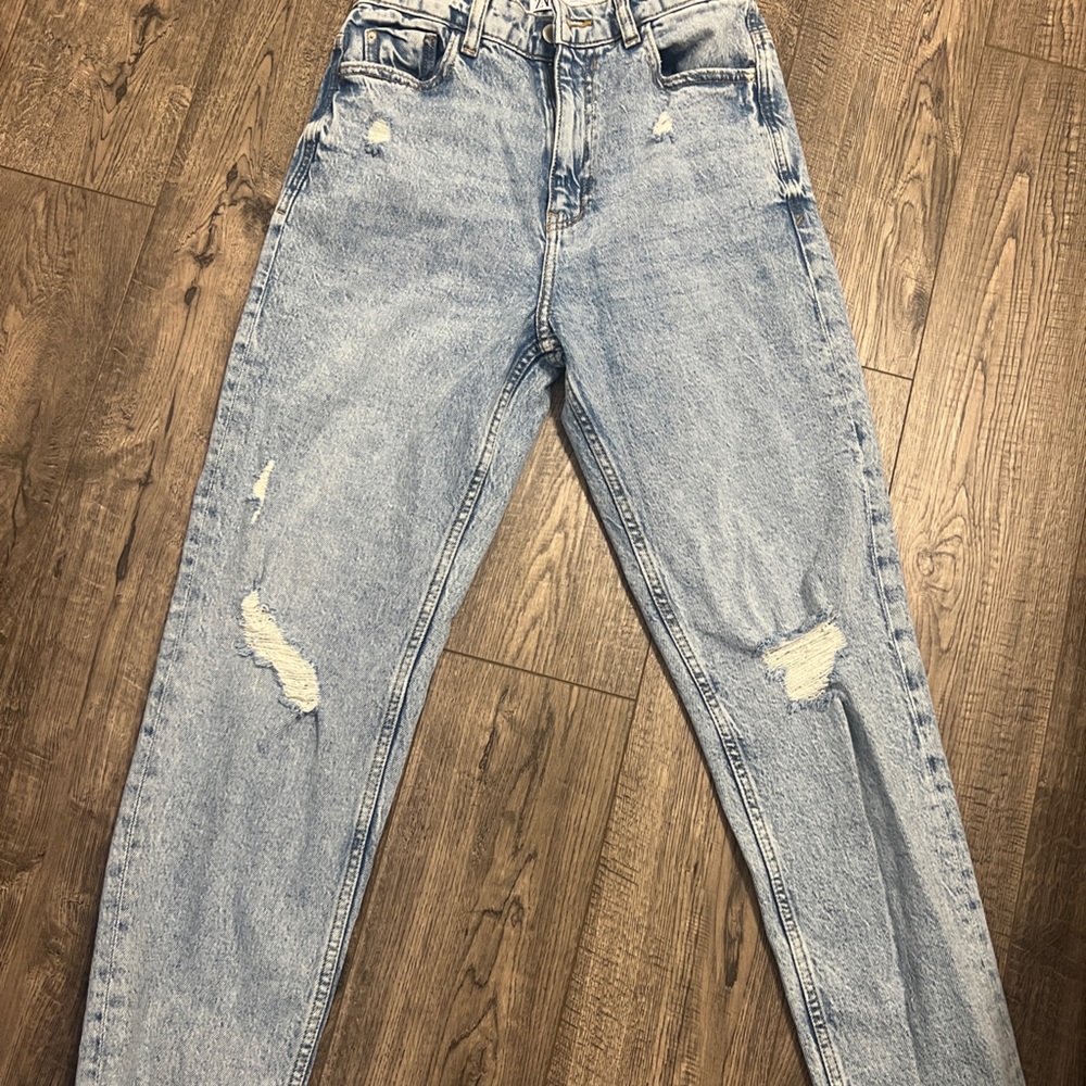 ZARA CROP STRAIGHT LEG JEANS